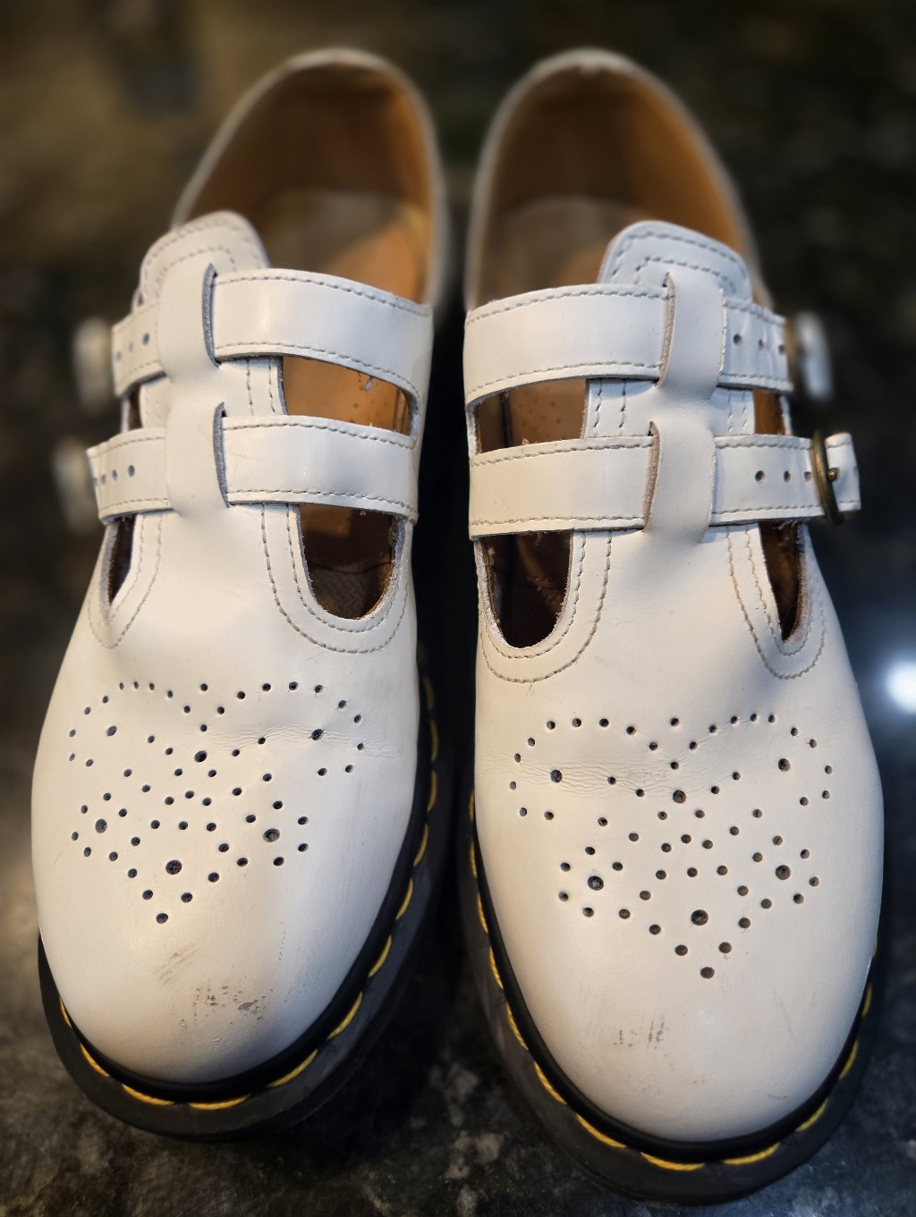 Dr. Martens 8065 Smooth Leather Mary Jane In White Size 8